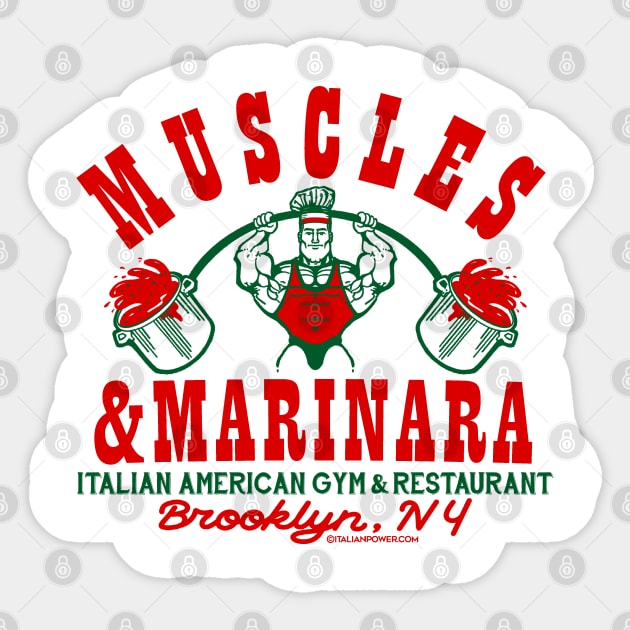 ‘Muscles & Marinara’ Italian American Gym & Restaurant Sticker by ItalianPowerStore